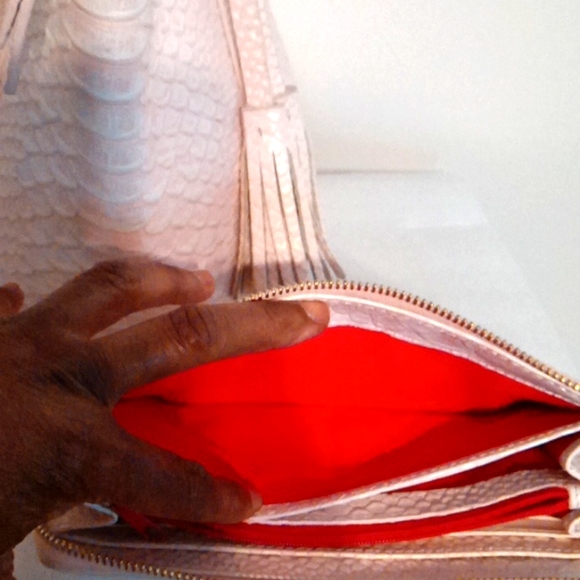 Dooney & Bourke 3pc Caldwell Maxine Snake Embossed Leather Tote & Wallet - Picture 9 of 17